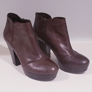 Gianni Bini Ankle Platform Brown Boots, Size 8
